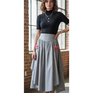 DALHAA Thailand yoke waisted lagenlook skirt